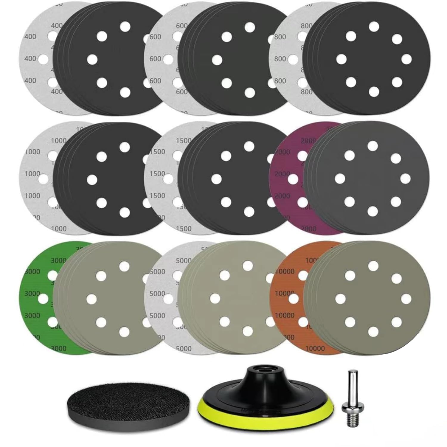 Sanding Discs - 101PCS Grit Assortment for Sanders -9