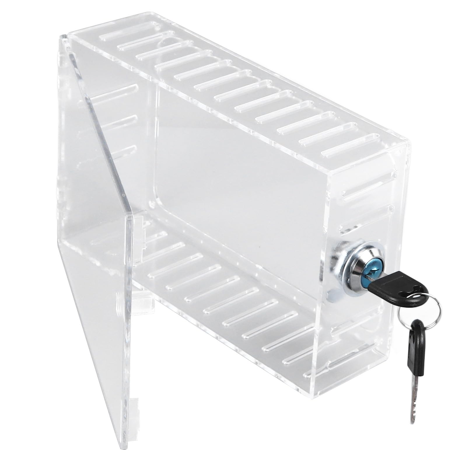 Qcwwy Thermostat Lock Box Clear Plastic Cover with Keys Universal Thermostat Guard 7.3x4.7x2.2in Ideal for Offices and Schools