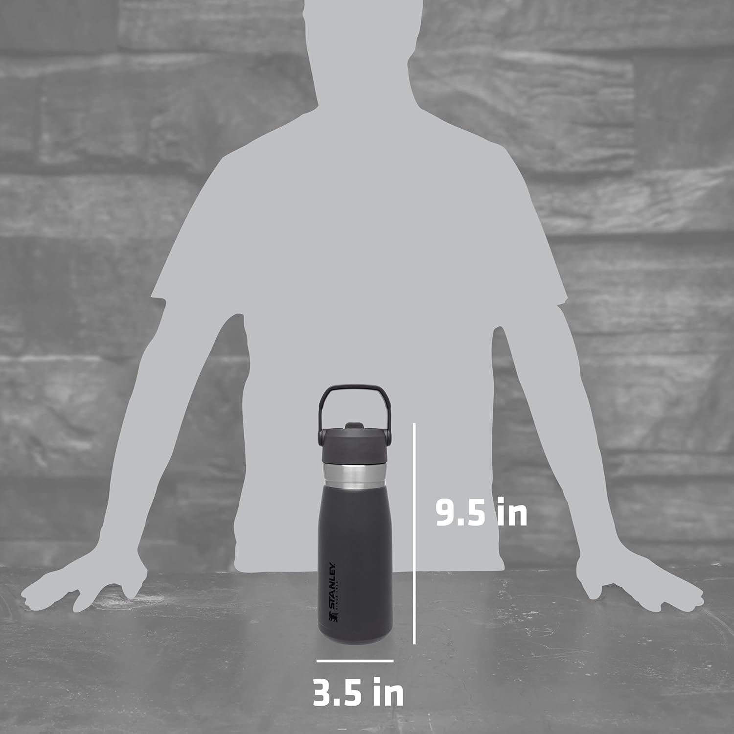 Stanley IceFlow Flip Straw Water Bottle 27 oz | Built-In Straw for Travel and Sports | Lightweight and Leak Resistant | Insulated Stainless Steel | BPA-Free | Charcoal - Image 4