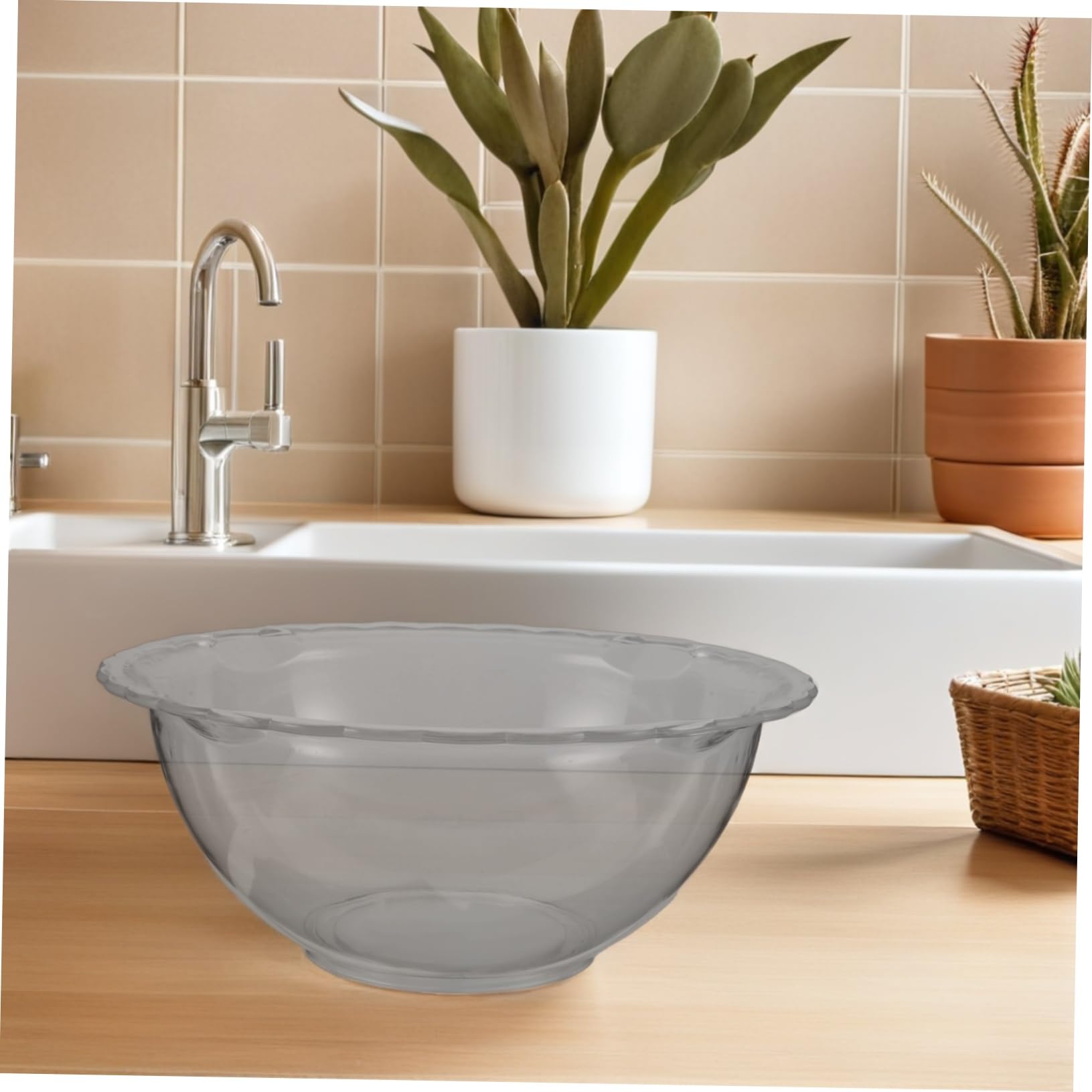 Gesichtswaschbecken Transparent, Acryl, 3 Stück für Hautpflege | Koreanisches Design, Leicht und Tragbar, für Mobile Sowie Heimische Routinen, Einfach zu Reinigen