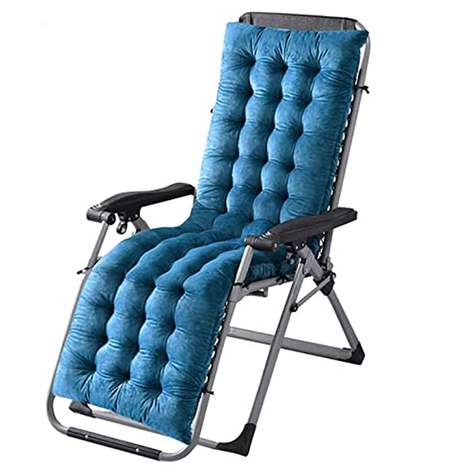 Coussin De Chaise Longue Bain De Soleil Épais Transat De Jardin Coussin pour Relax Lounge Epais Terrasse Cousse De Bain De Soleil (Blue)