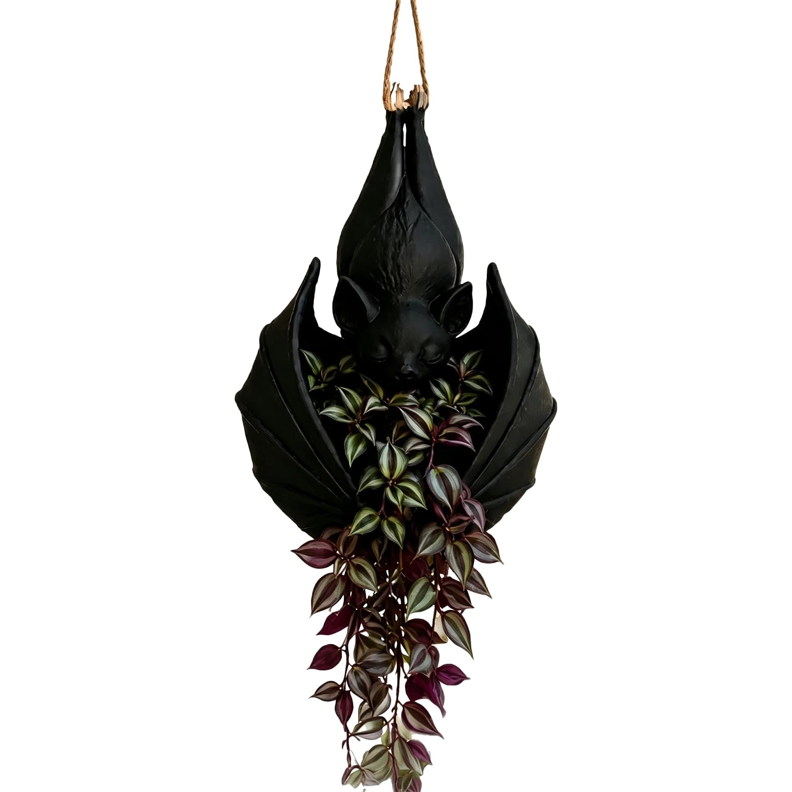 FrolicFit Hanging Bat Planter, Gothic Bat Plant Pot for Trailing Vines
