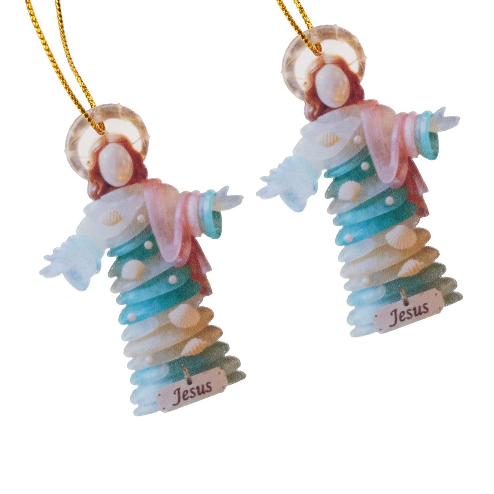 Artistic Acrylic Flat Ornament for Christmas Tree and Home Decor Religious Christmas Ornament