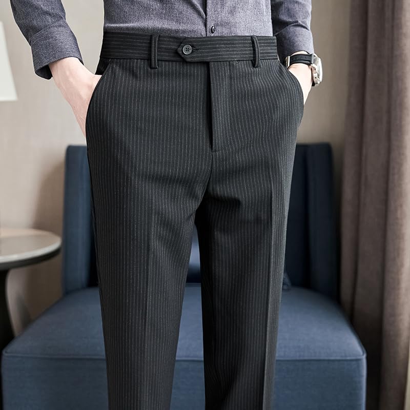 green emerald velvet dress Men Semi Formal Straight Fit Korean Pants – NiffarFashion main image 1