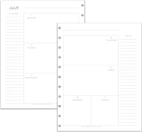 Vista 9 de BetterNote July 2026 - June 2027 Academic HORIZONTAL View Calendar Refill for Disc-Bound Notebook, Fits Levenger Circa, Arc, Happy Planner, TUL