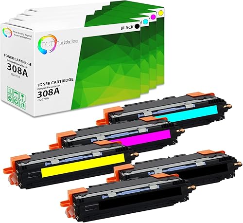 TCT Cartucho de tóner de repuesto prémium compatible para impresoras HP 308A 309A Q2670A Q2671A Q2672A Q2673A funciona con impresoras HP Color