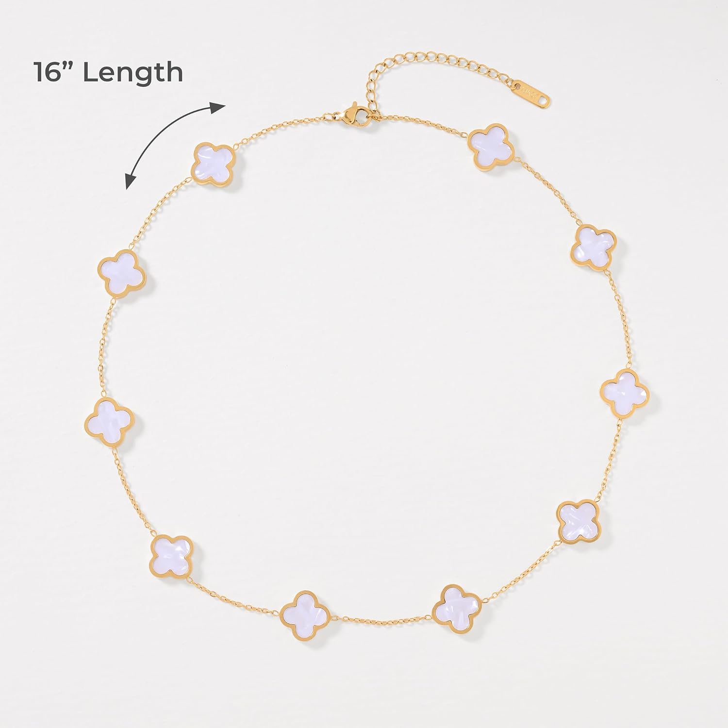 Billet-doux 18k Gold Plated Clover Necklace for Women, Perfect for Valentine’s Day, The Timelss Classic Four-Leaf Clovers Link Chain Nacklace, Adjustable size, Trendy Charm Jewelry Gifts for Her - Image 3