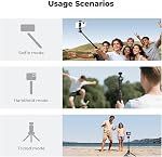 K&F CONCEPT MS-62 Selfie Stick, 25'' Lightweight Portable Phone Tripod with 1/4" Screw Interface, 360° Ball Head, iPhone Tripod Compatible with DJI Osmo Pocket 4 Pocket 3 Action 5 Pro GoPro Hero13 | 5 Levels 360° Ball Head, Cold Shoe, Compatible with