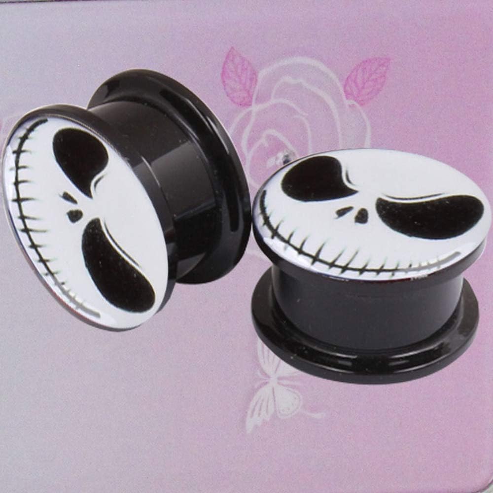 [GIVEME] Jewelry 1ペアアクリル耳ゲージプラグセット創造的なパターン耳肉トンネルエキスパンダーストレッチャー抗アレル