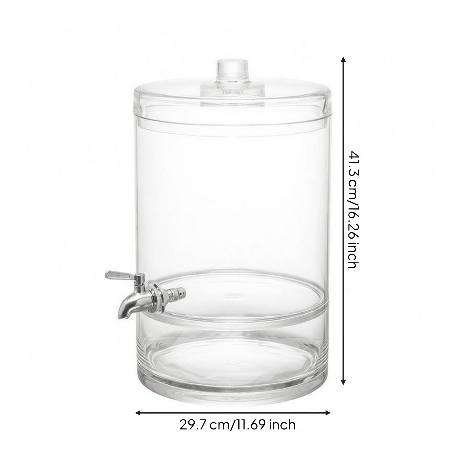 Contenitore Bevande con Rubinetto Alimentare Distributore con Rubinetto Stabile Articolo Cucina, GZ1003-8900 Trasparente, 8.9L, H413xD297mm