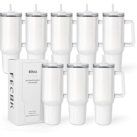 Fecbk 40 oz Tumbler with Handle and Straw
