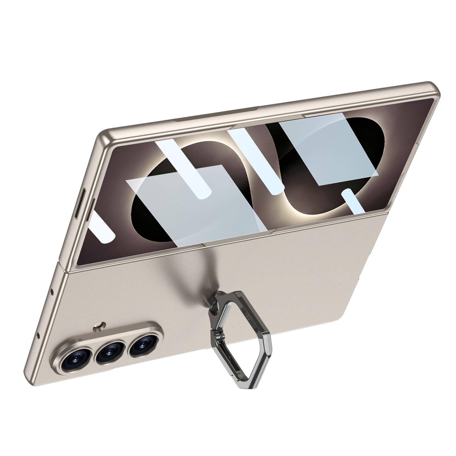 Custodia Antiurto For Samsung Galaxy Z Fold 8 Ultra, Custodia Proteggi Schermo Sottile E Minimalista Con Guscio In Metallo E Anello In Metallo(Brass)