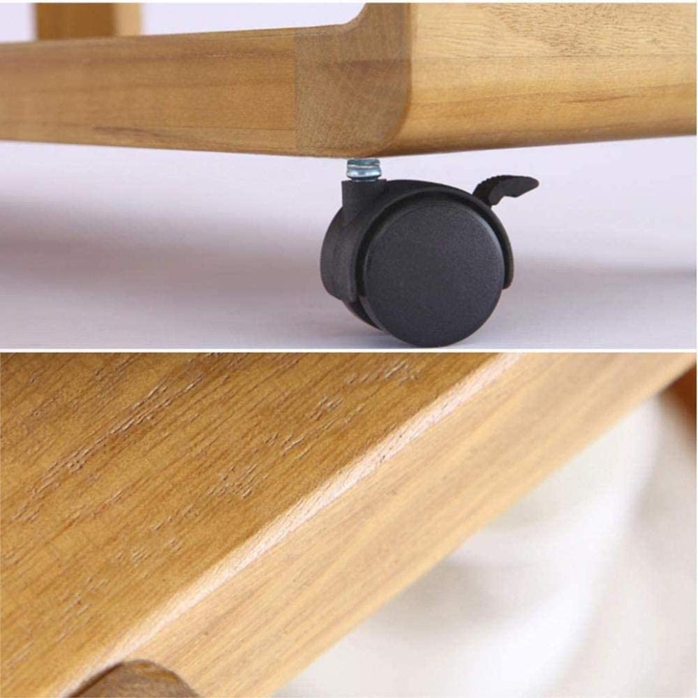 Carrito de Servicio de Vino de Madera Maciza con 4 Niveles para Cocina doméstica u Hotel. Carrito de té Negro con Estante móvil y Espacio de Almacenamiento.