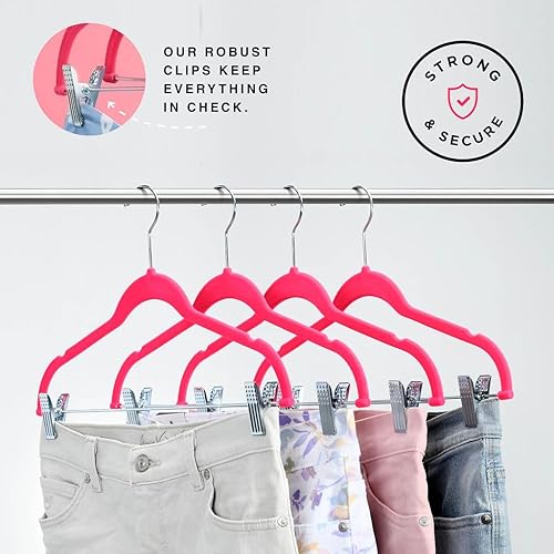 Miniatura 4 de Home-it 10 ganchos para ropa con pinzas ganchos de color marfil para colgar faldas pantalones