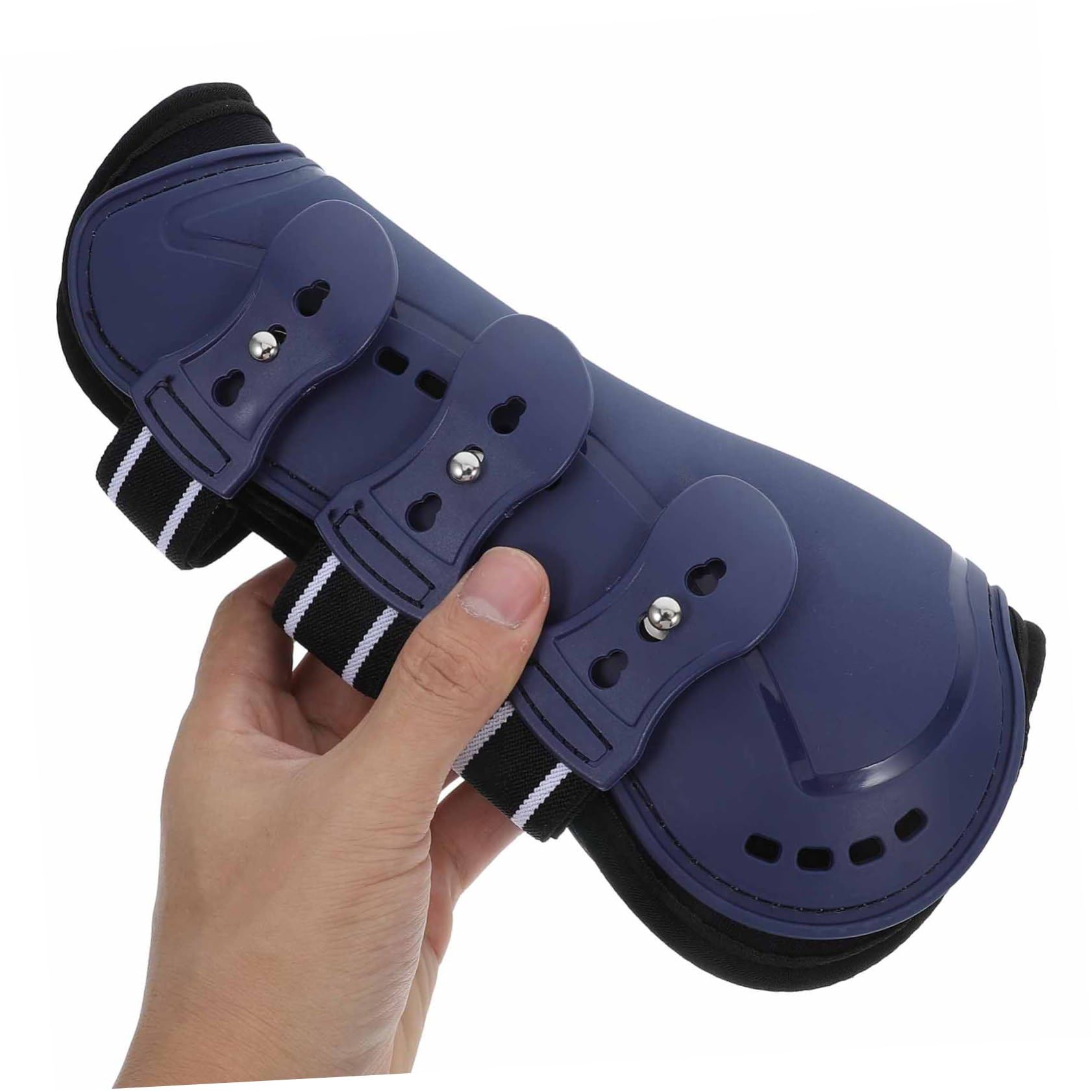 4 Piezas Botas para Caballo Ajustables de PU Protector de Tendón y Ligamento Abierto para y Equitación Mediano Color Azul para y Entrenamiento Ecuestre