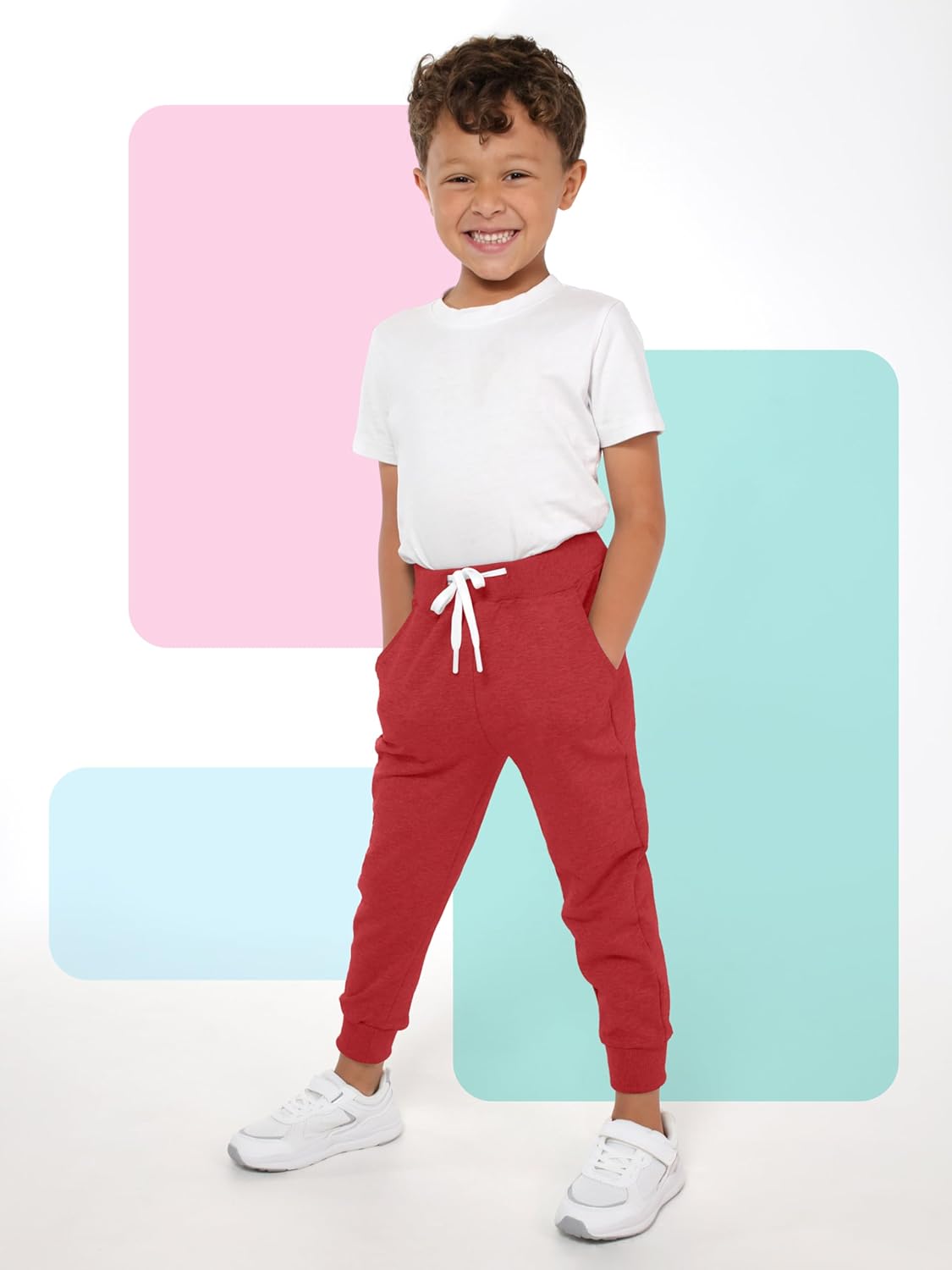 Resinta 3 Pack Toddler Boy Sweatpants Cotton Boys Athletic Joggers Pants Kids Sweats Pants with Pocket Workout Clothes - Image 2