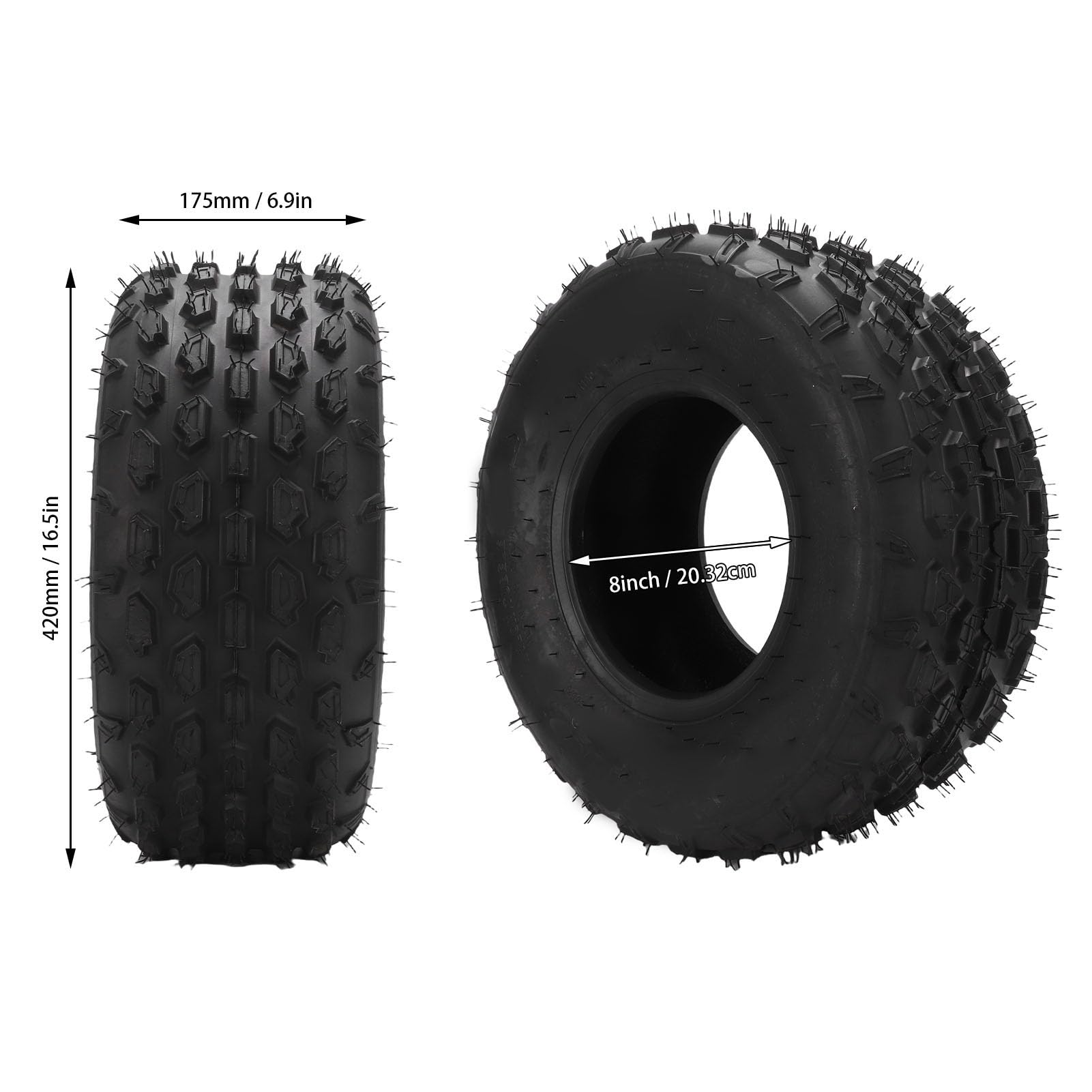 Pneumatico ATV UTV 19x7-8, Pneumatico per Vuoto Antiscivolo a Prova di Foratura a 4 Strati per Carichi Pesanti con Trazione della Spalla Migliorata per ATV Quad Off Road Go Kar