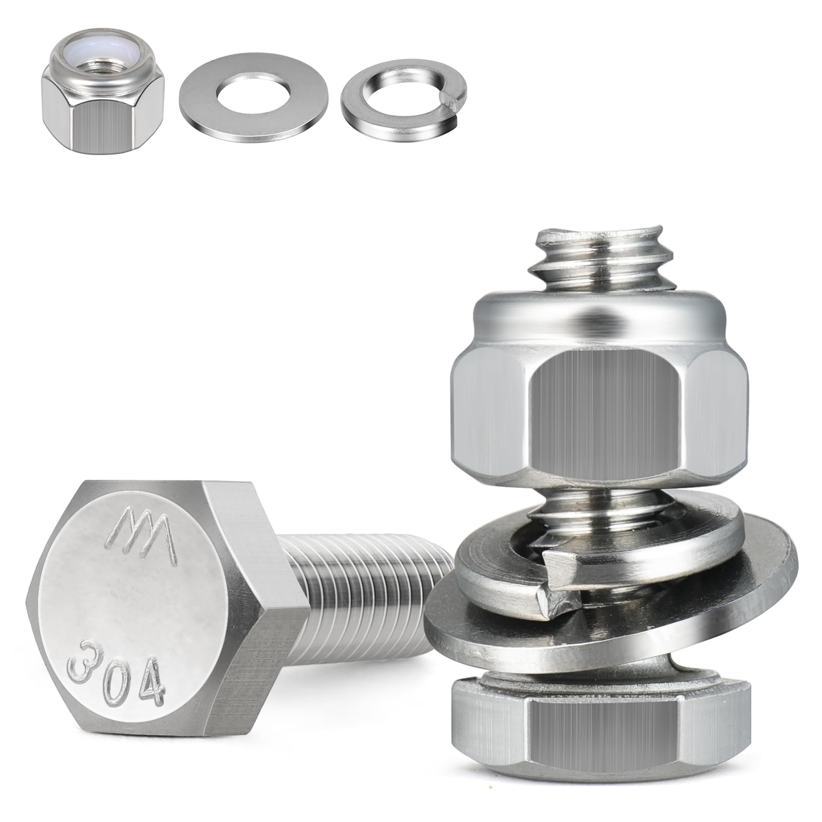 Stainless Steel Hex Bolts & Nuts Kit -9