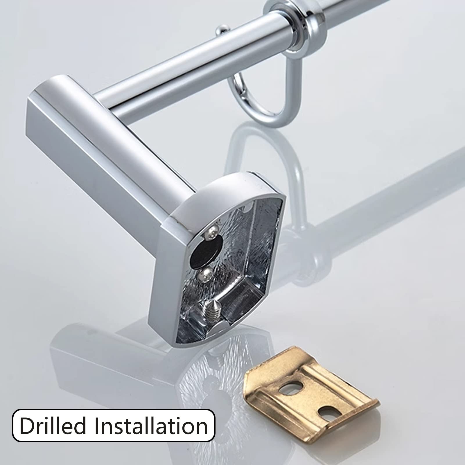Portasciugamani da Parete, Interamente in Rame, da 30 cm a 100 cm, Supporto Doppio per Bagno e Cucina, Montaggio con Viti (Dimensioni: 30 cm)