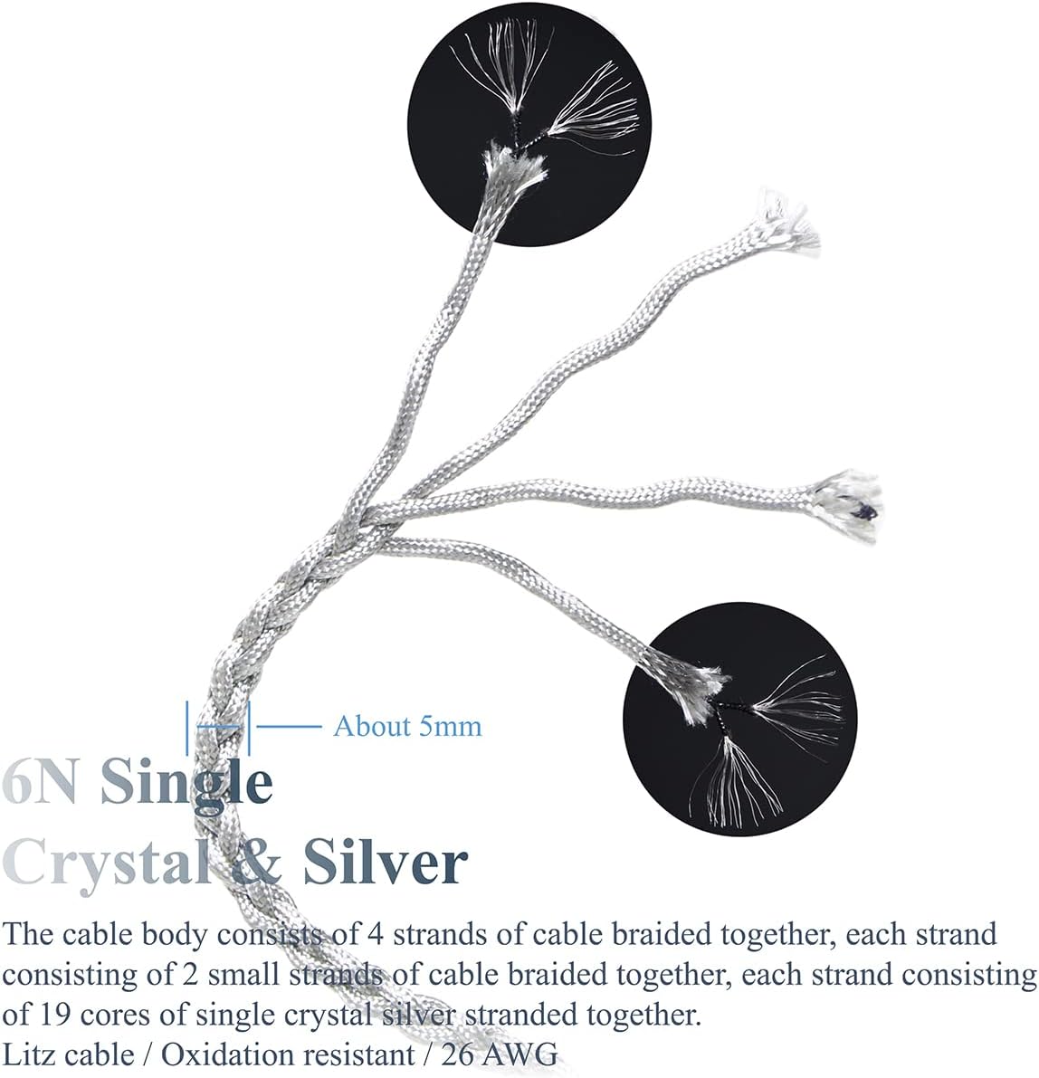 IER Z1R 6N銀 + PureOCC 4.4mm5極 L字 トープラ M9 IER-Z1Rの