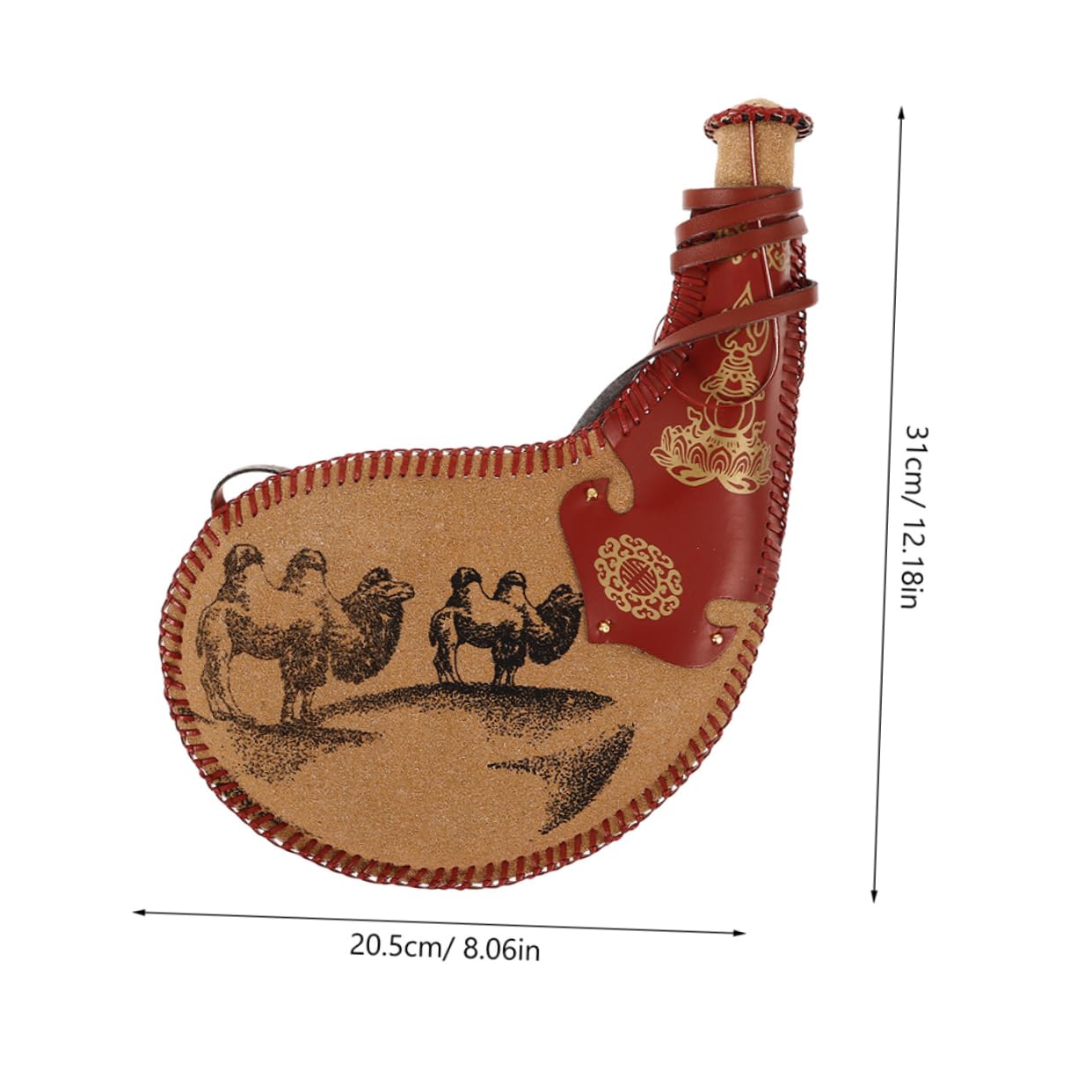 LABRIMP Antike Wassersack Tasche aus Pu Leder 2 Stück für Reise und Wandern | Traditionelle Bota Tasche, Leicht zu Reinigen und Tragbar, Historisch Inspiriertes Design