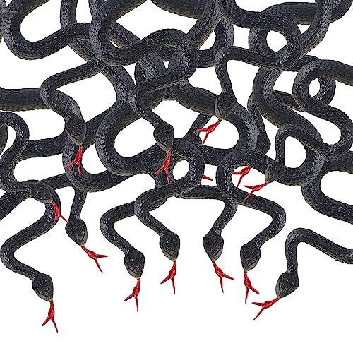 Faux serpent noir de 45 cm pour effrayer les oiseaux du potager et décorer vos soirées