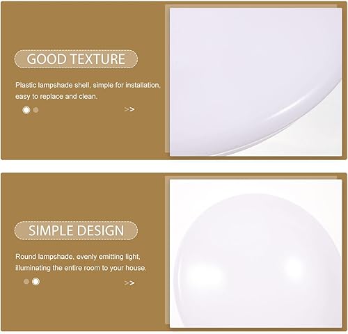 Miniatura 7 de Luxshiny Cubierta de luz de techo de montaje empotrado, 8.9 in de plástico, pantalla de luz redonda de hongo, de repuesto, cubiertas para polvo,