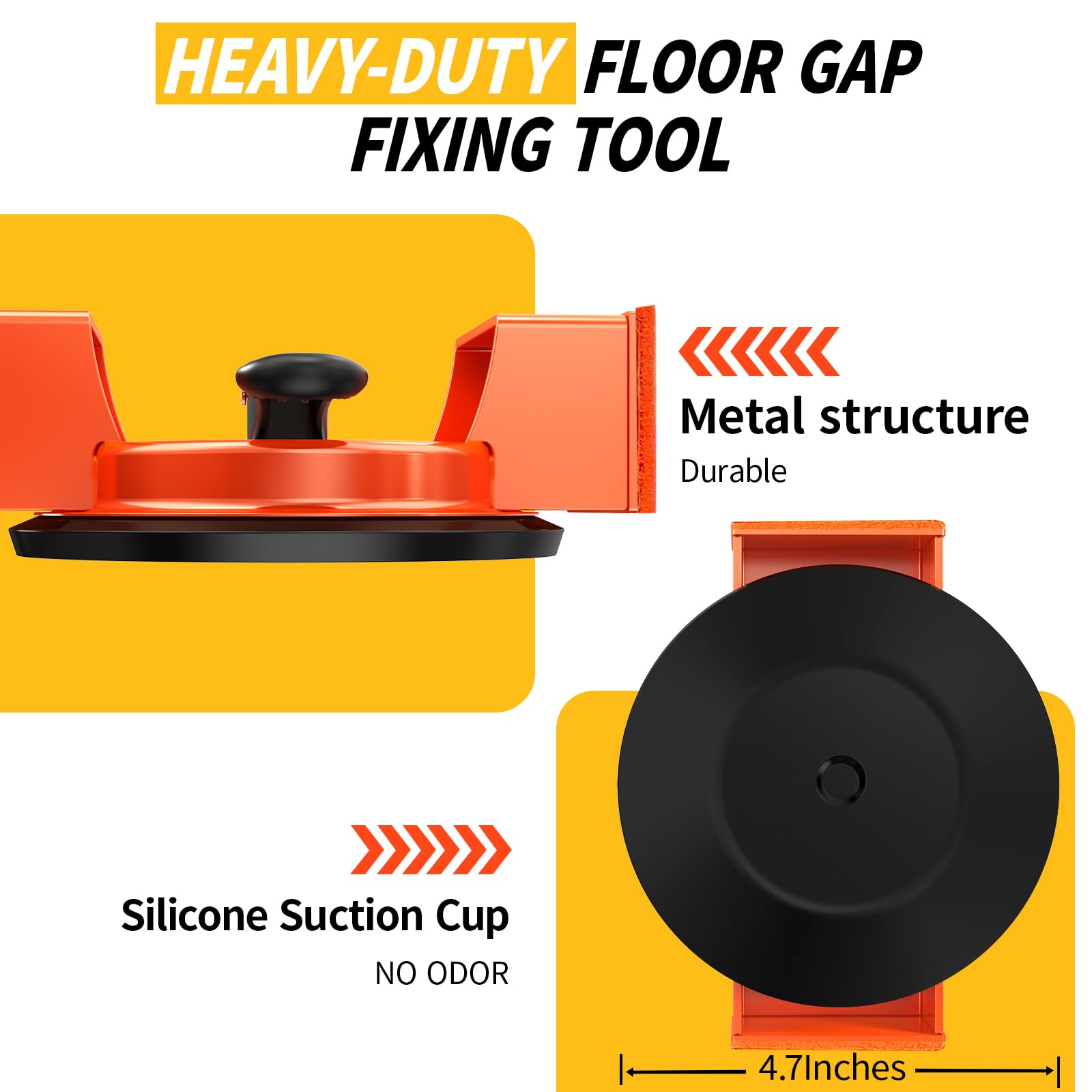 Upgrade Floor Gap Fixer Tool, 2026 Heavy Duty Adjustable Laminate Floor Suction Cup Tool, Over 184 Pounds Load Capacity, Enhanced Flooring Gap Repair Tool for Vinyl And Wood Floors Repair, Model 6D - 5