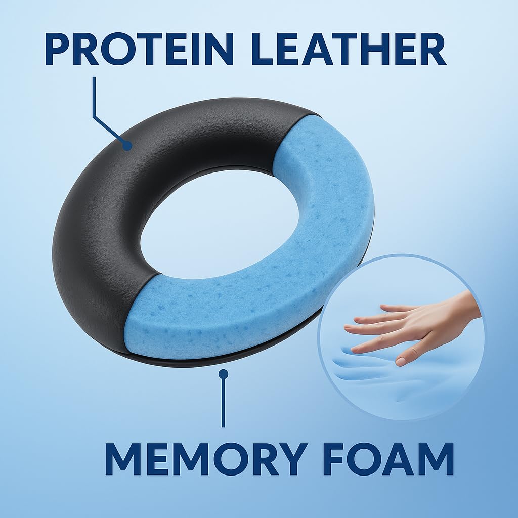 Almohadillas de repuesto de alta calidad para Bose QC2, QC15, QC25, QC35 I y II – Cuero de proteína suave y cojines de espuma viscoelástica – Aislamiento de ruido mejorado – Kit de fácil instalación y