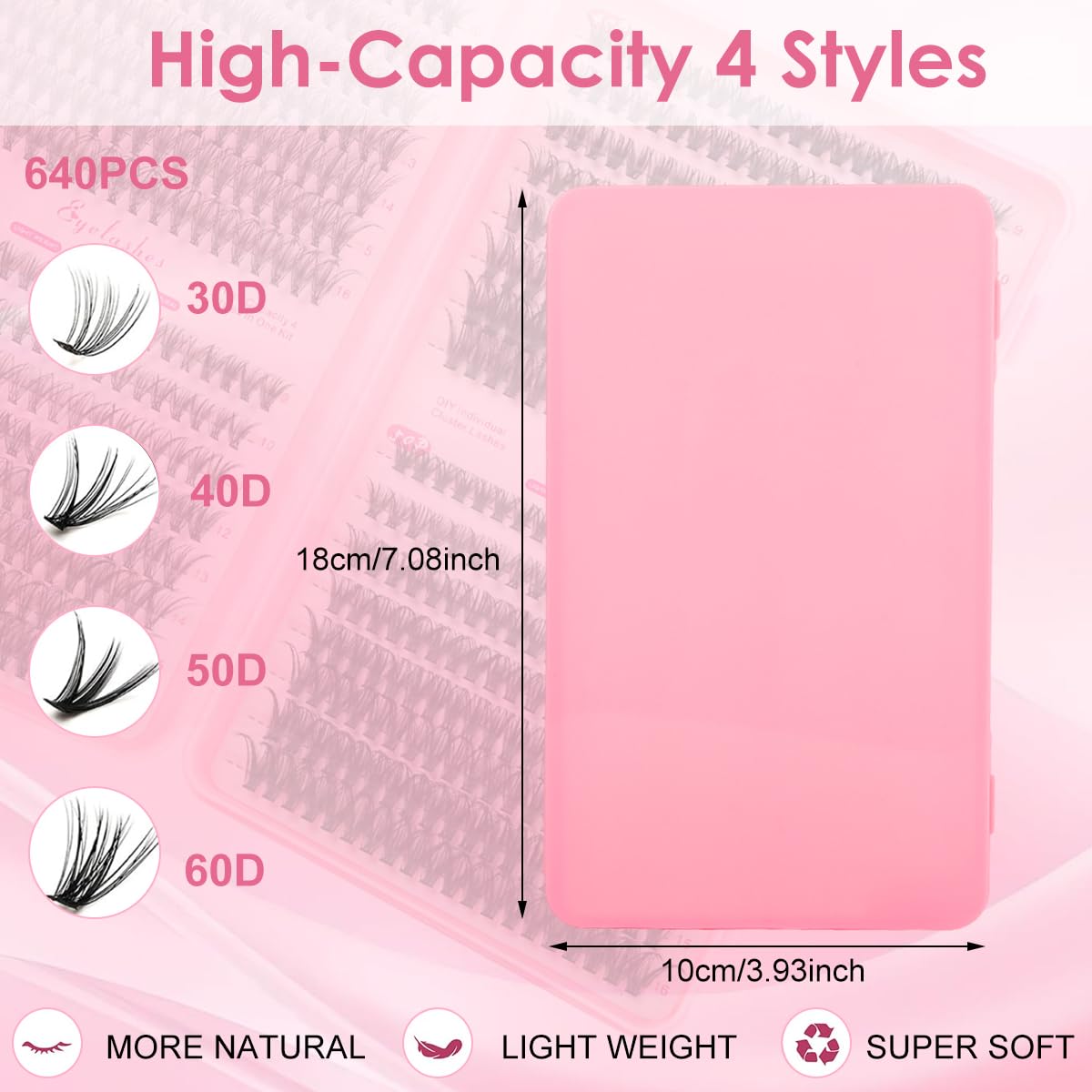 MAYCREATE® 640 Pcs Lash Clusters 4 Style Cluster Lashes 9-16mm 1