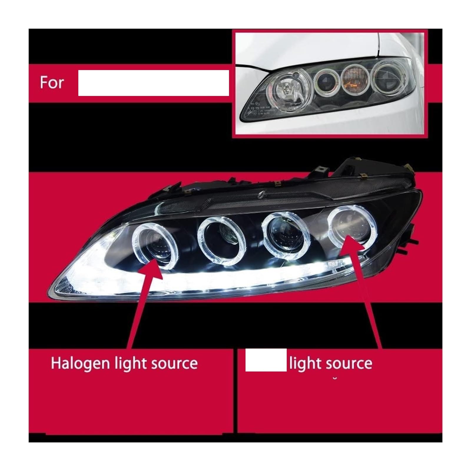 Ciloc Para Mazda 6 Para Mazda6 Para Atenza 2003-2015 Faros Delanteros Coche DRL Proyector Doble Luz Intermitente Retrovisor Lateral