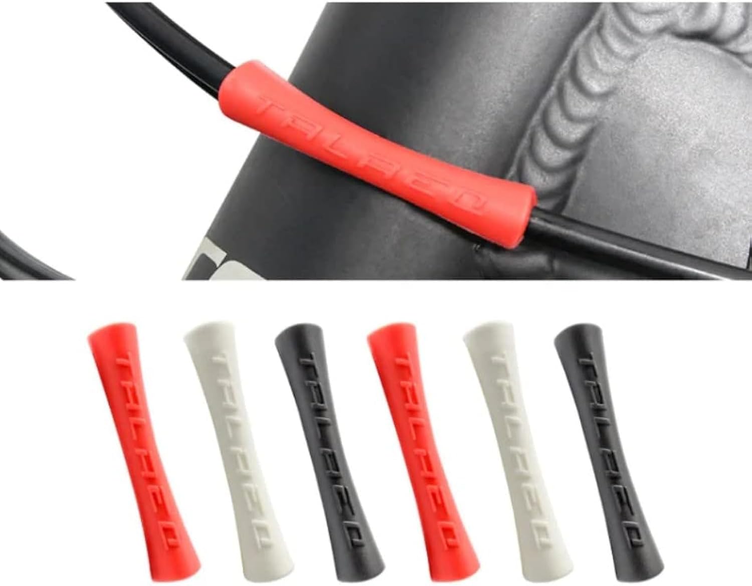 Karessories 4 Pack Bicycle Frame Brake Lever Line Cable Protection Silicone Protector Sleeve Anti-Scratch for MTB Mountain Road Bike (Black)