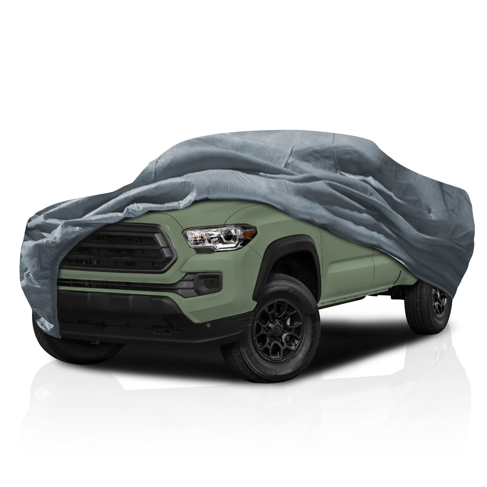 5 Layer Semi Custom Fit Truck Car Cover for Toyota Tacoma 2019-2025 Double (Crew) Cab Pickup 5.0 Feet Short Bed, All Weather Protection Breathable Dust Scratch, Dust, Snow Shield