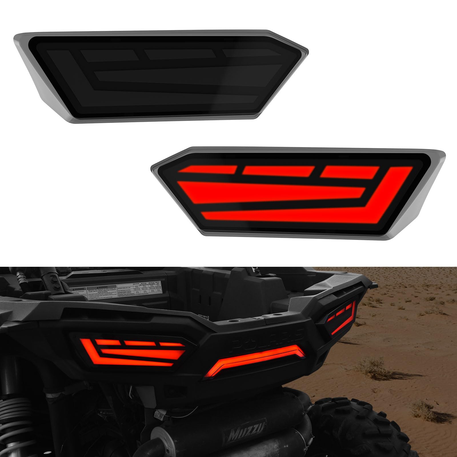 LitMiRaCle LED Tail Lights for Polaris RZR 900 1000 S XP 4 Turbo 2014-2019/ RZR Trail S 900 1000 2020-2023 Accessories, Replace # OEM 2412341, 2412342