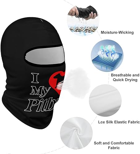 Miniatura 3 de I Heart My Pit Bull Dog Balaclava Face Mask Ski Full Face Mask Windproof Sun UV Protection Hood for Women Men