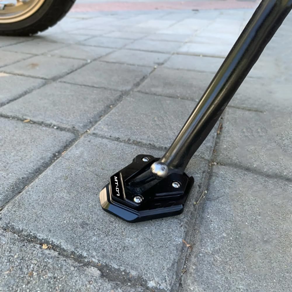 Per YAMAHA MT07 MT-07 MT 07 2015-2024 2025 2026 Supporto per moto accessori piedistallo laterale base Piatto di supporto ingrandito (Nero)