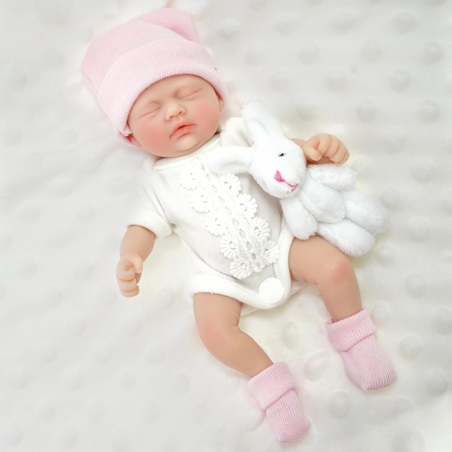 Mire & Mire 7" Reborn Baby Dolls Silicone Full Body Baby Soft Mini Realistic Newborn Baby Dolls Real with Feeding Accessories - Image 3