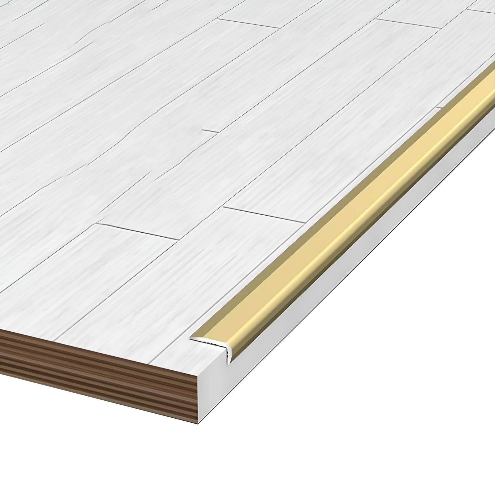 Coayuou Tile Trim Aluminum Corner Protection Profile 90cm* 3 Pcs Edge Protector Ideal for Floor & Wall Edges, Waterproof, Durable & Easy to Install Ideal for Home/Office(Gold,4cm*1cm)