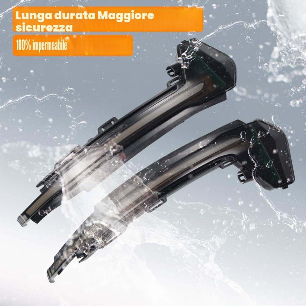 2 Pezzi LED Dinamico Indicatori di direzione Indicatore Per Audi A1 8X 2011 2012 2013 2014 2015 2016 2017 (Nero)