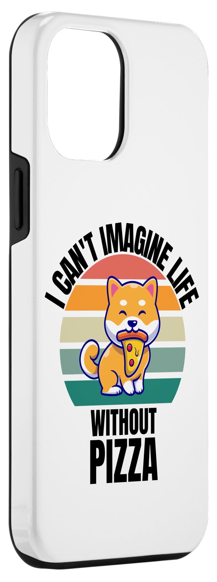 iPhone 13 Pro Max Retro Cute Shiba Inu I Can't Imagine Life Without Pizza Case - Image 3