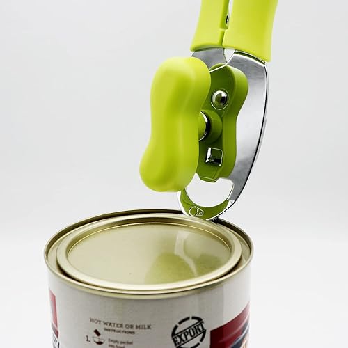Miniatura 7 de C&CHEF - Abrelatas manual multifunción para cocina, abrelatas de mano fácil de girar, abrelatas de borde liso para personas mayores con artritis,