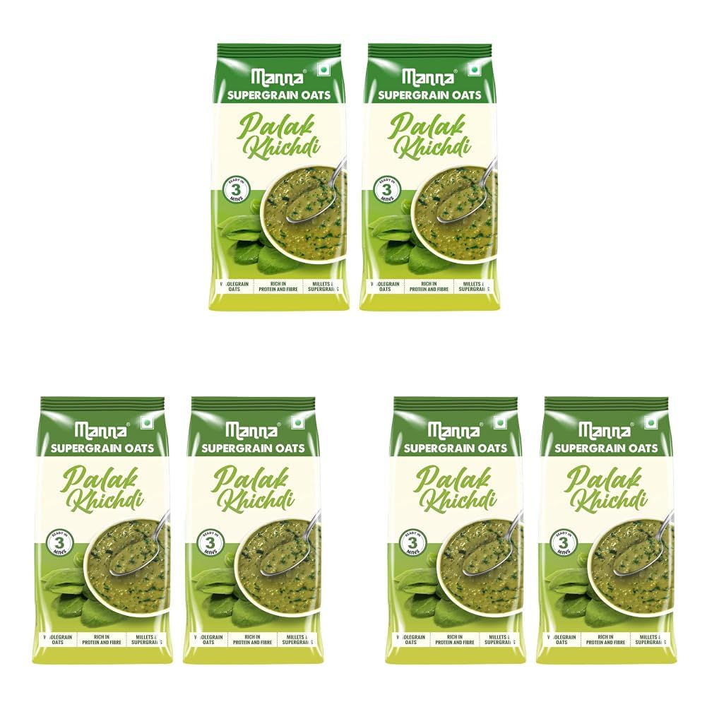 Manna Masala Oats 900g, Palak Khichdi, Rich in Protein and Fibre, No palm oil, Artifical Colors or preservatives. (Pack of 3)-image-48