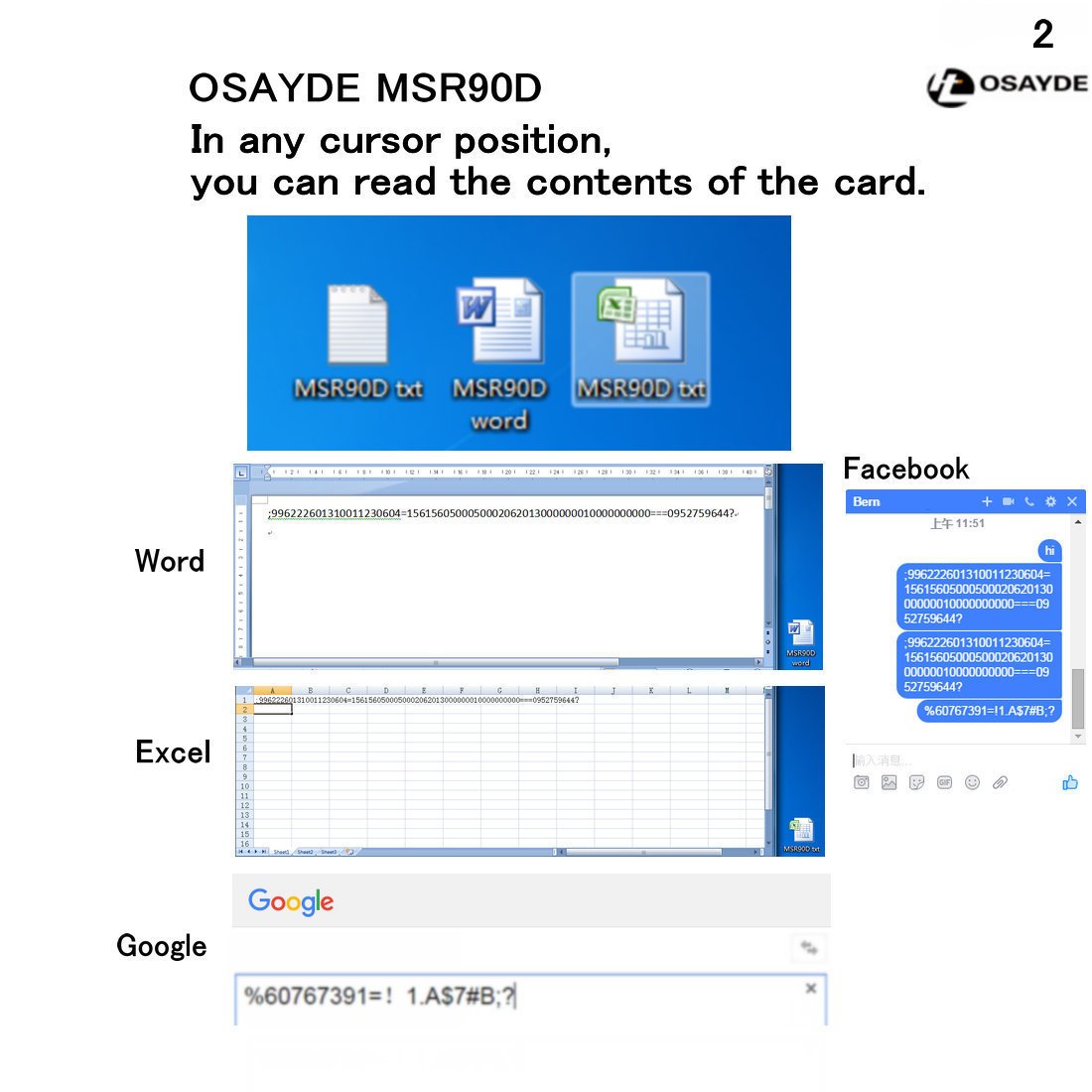 MSR90D Credito Magstrip Swipe Reader di Raccolta Dati USB Striscia Magnetica Card 3 Tracce Pos Mini Mag Hi-Co Swiper Compatibile per MSR90