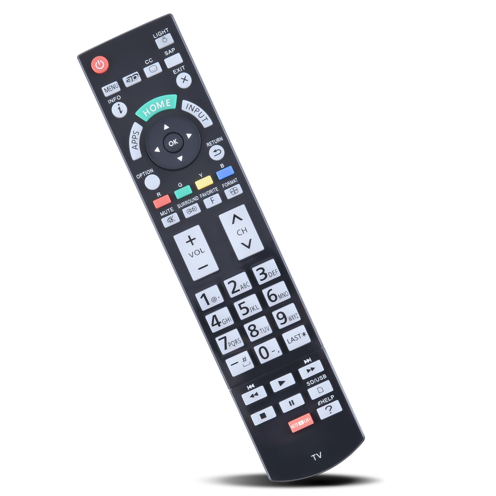 ZWP N2QAYB000862 Replaced Remote Control for Panasonic Plasma TV HDTV Viera TC-P60VT60 TC-P65VT60 TC-65AX800U TC-58AX800U TC-P55VT60 TC-P65ST60