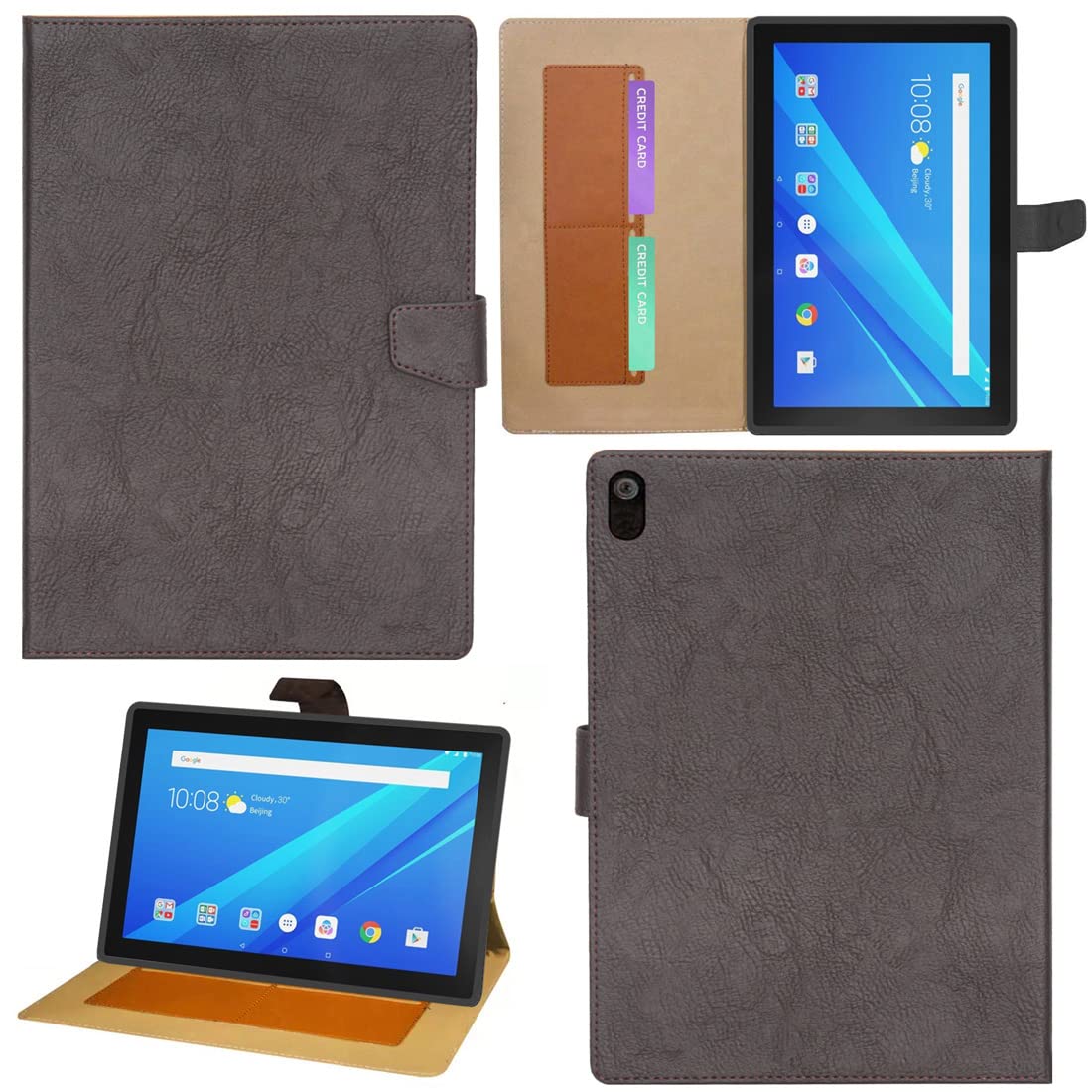 Zaoma Pattern Multi Protective Pu Leather Case with Viewing Stand and Card Slots Flip Cover Compatible for Lenovo Tab 4 10 TB-X304L / TB-X304F / TB-X304N 10.1 inch Tablet - Brown R5 (B09XDVKYZ2) Amazon Price History, Amazon Price Tracker