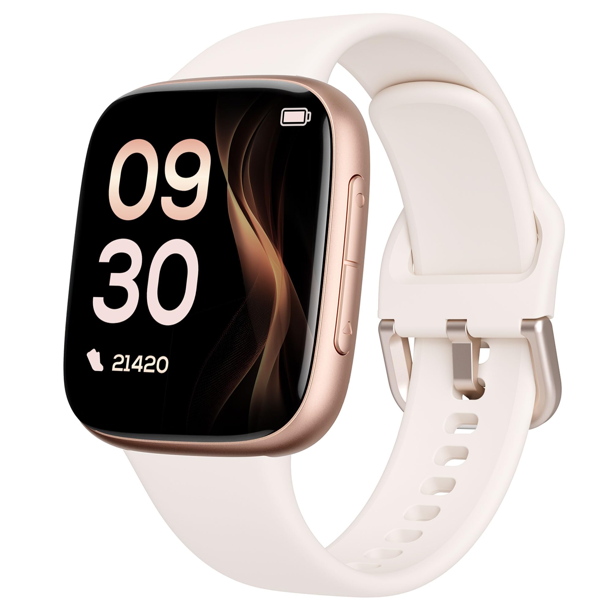 Smart Watch for Women, Smartwatch with AMOLED Display, 3ATM Water Resistant for Swimming, Incoming/Outgoing Calls, Sports Watch with Heart Rate/Sleep/100 Sports, Beige