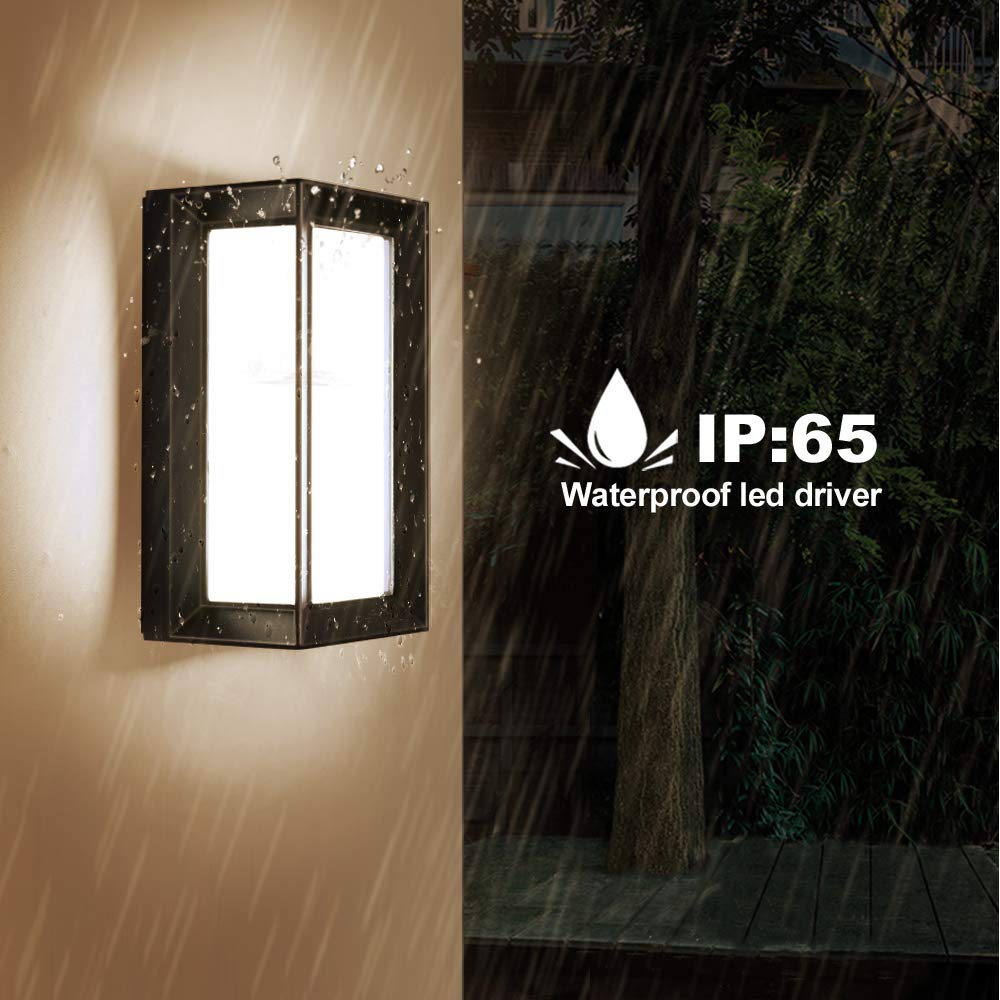 Bjour Exterior Light Fixture Modern Outdoor Wall Sconce Matte Black Wall Mount Lamp Hardwired