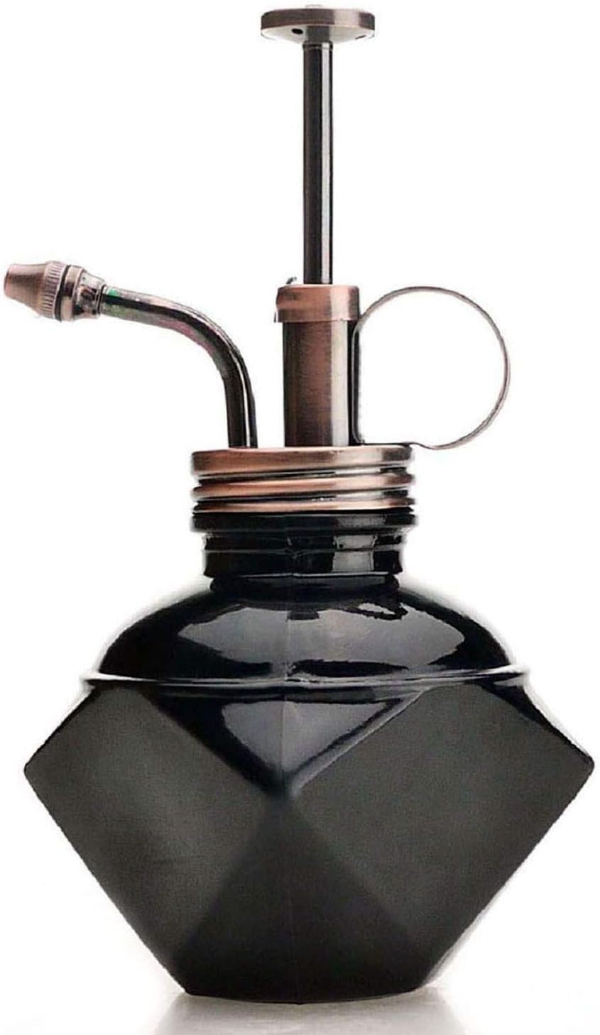 Plant Mister- Black Color Glass Bottle & Brass Sprayer (Antique Copper)