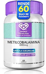 Metilcobalamina 1.000mcg MAX DOSE B12 Ativa SUBLINGUAL de Absorção Rápida – 60 Cápsulas - Suplemento Alimentar Sublingual