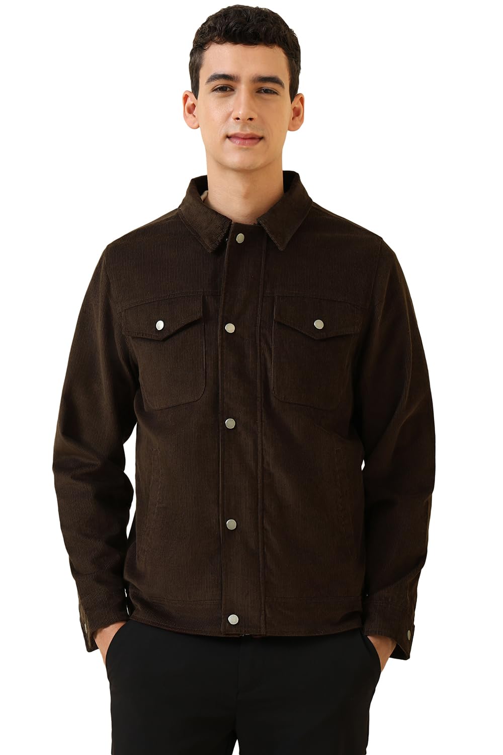 Men's Cordroy Trucker Jacket | 100% Cotton | Non Hooded | Standard Length A-Line Style With Button Closure-image-31